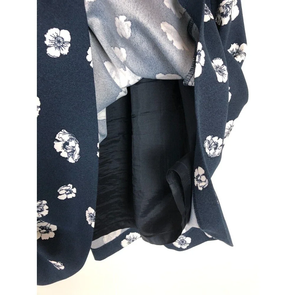 Brooks Brothers White Navy Blue Floral Pleated Skirt women's Size 4 - Picture 4 of 7